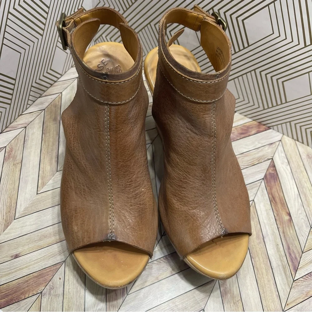 Kork Ease Nero taupe Leather Wrapped Wedge‎ 7 L1